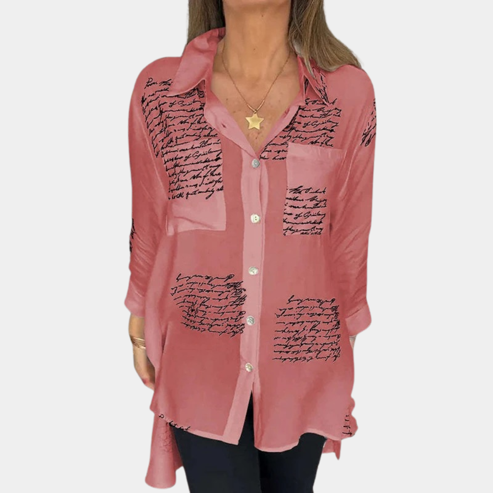 Elizah - Stijlvol damesshirt met letterprint