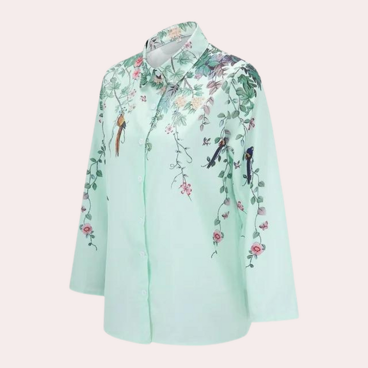 Gebloemde damesblouse