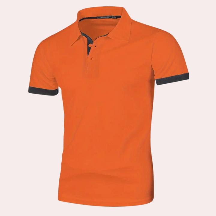 Stijlvol oranje herenpoloshirt