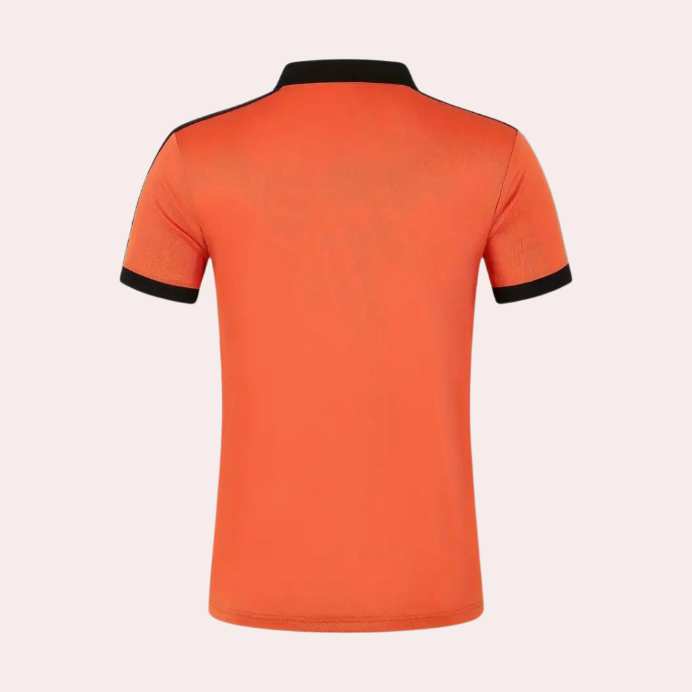 Stijlvol oranje herenpoloshirt