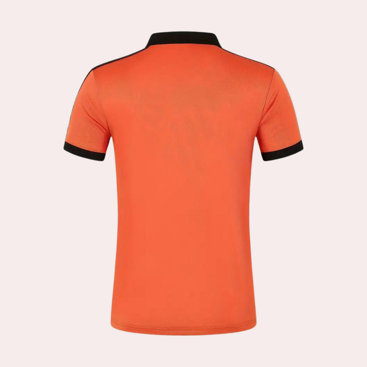 Stijlvol oranje herenpoloshirt