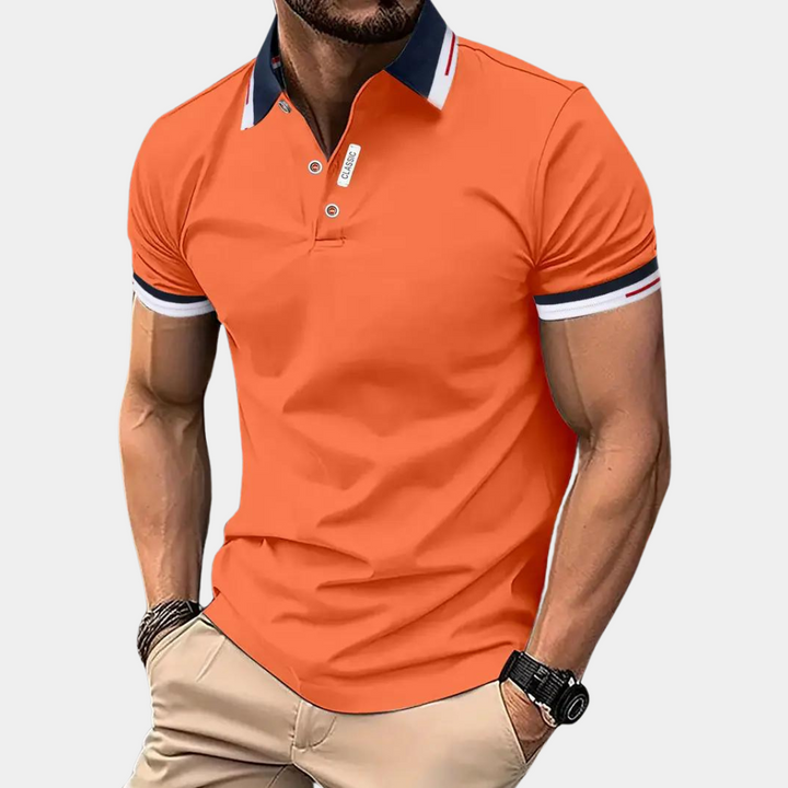 Elegant oranje herenpoloshirt