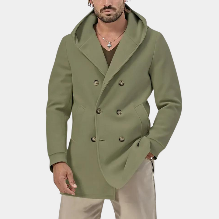 Casual trenchcoat voor heren met capuchon