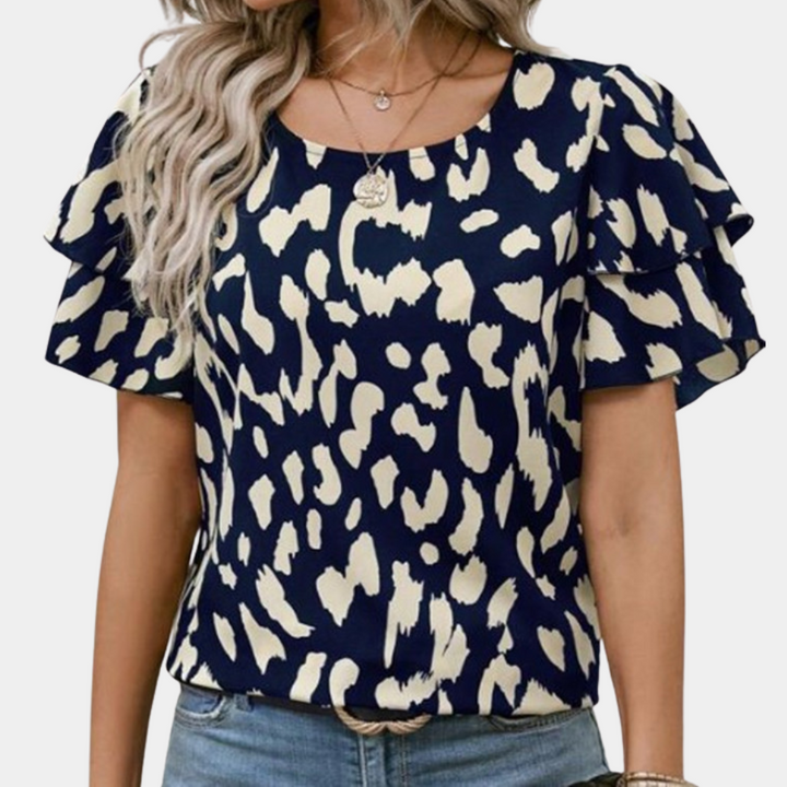 Yelena - Trendy Luipaardprint Damesblouse