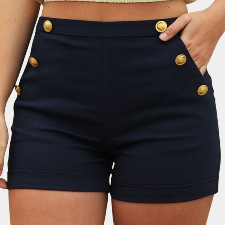 Agata - Elegante Damesshorts met Gouden Knoop