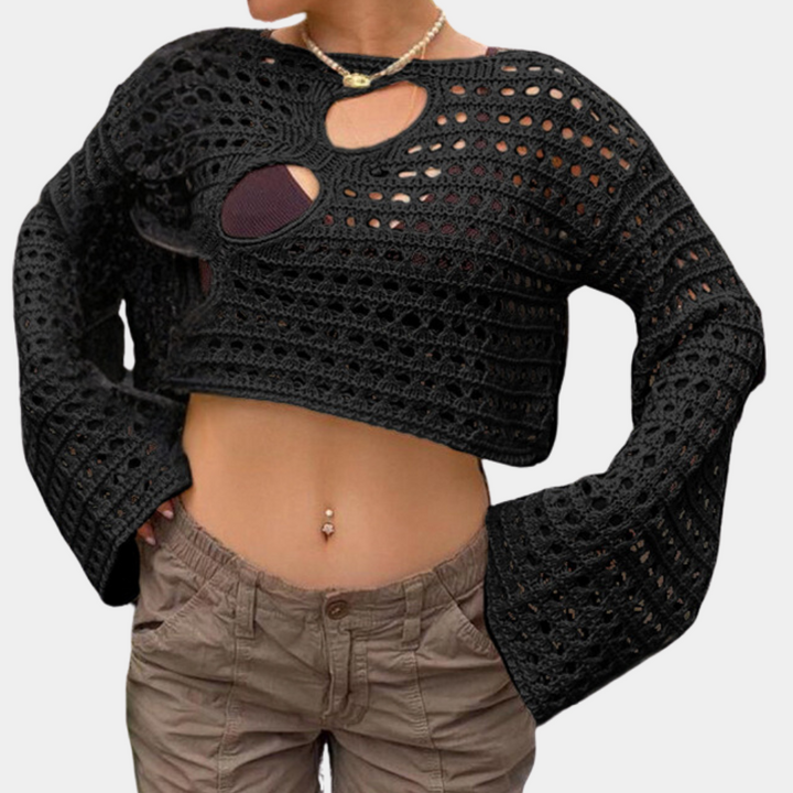 Modern gebreide dames crop top