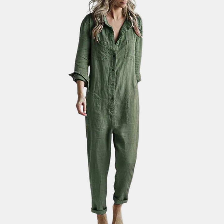 Casual jumpsuit voor dames met lange mouwen