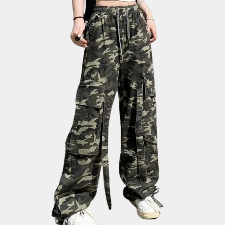 Elera - Moderne Camouflage Damesbroek met hoge taille