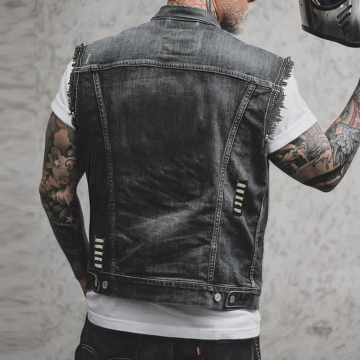 Yevgeny - Retro denim vest voor heren