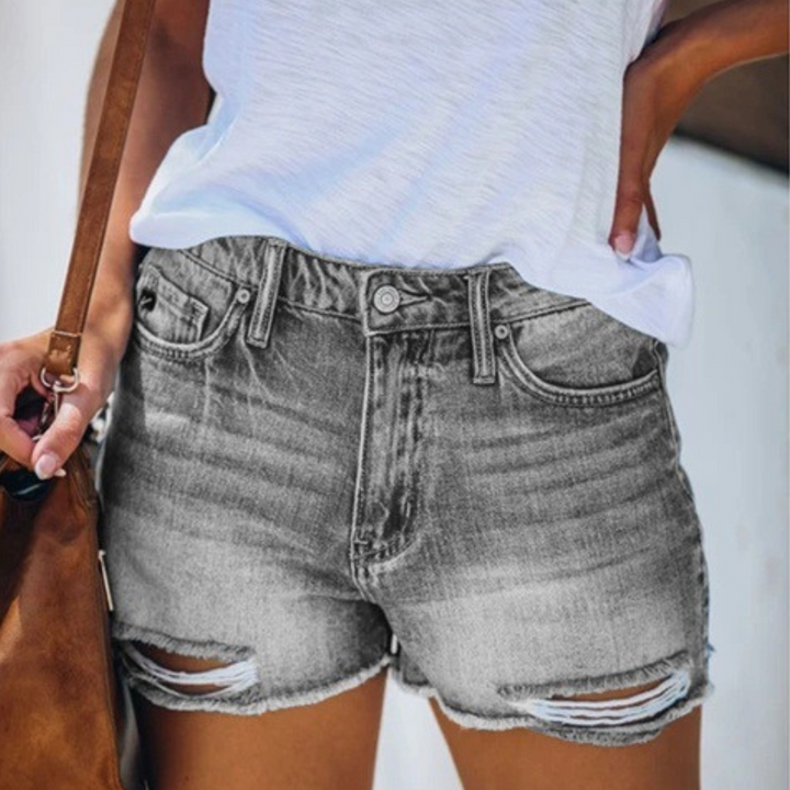 Violaine - Zomerse Dames Spijkershorts met Speelse Franjes