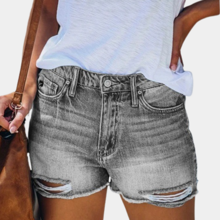 Violaine - Zomerse Dames Spijkershorts met Speelse Franjes