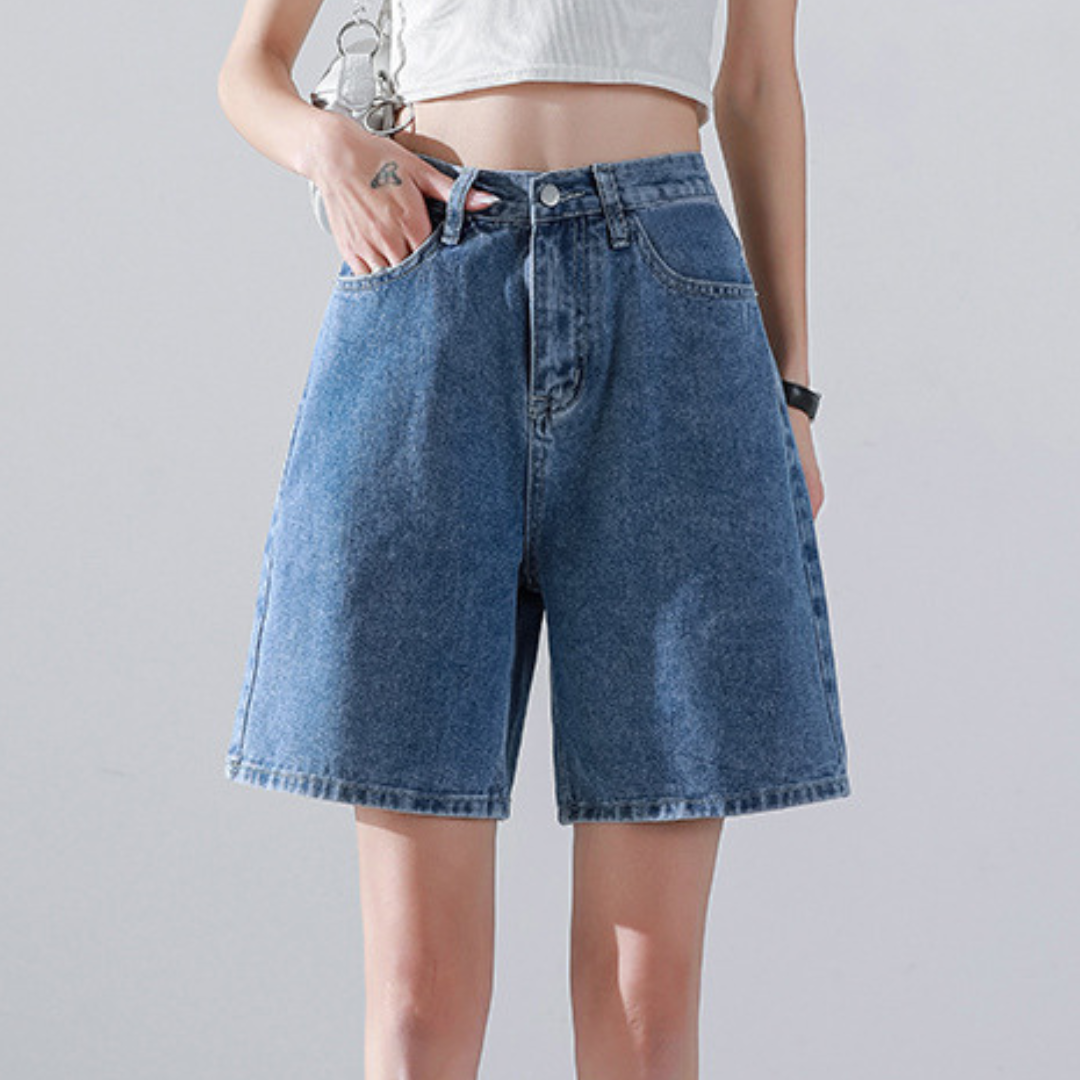 Liesel - Trendy Rechte Denim Shorts voor Dames