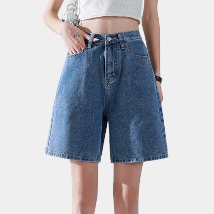 Liesel - Trendy Rechte Denim Shorts voor Dames