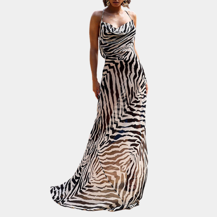 Dayana - Gedurfde Rugloze Maxi met Zebra Strepen