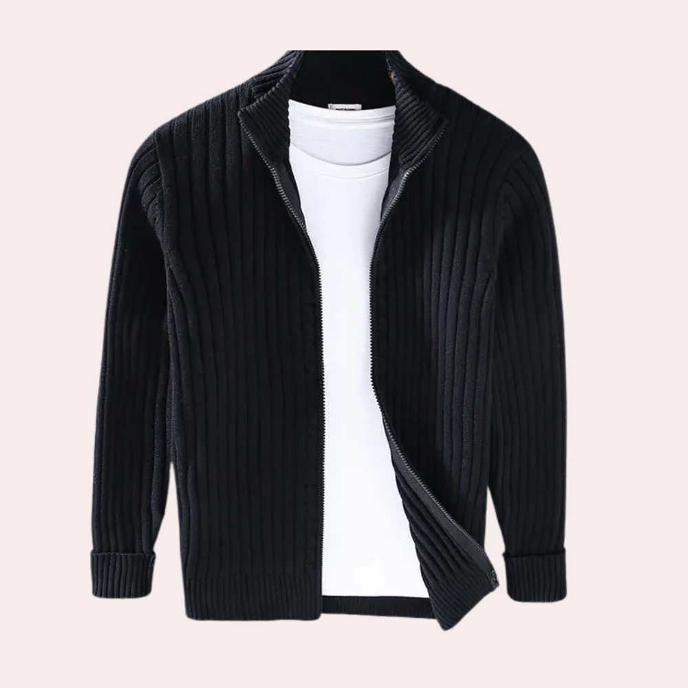 Janusz - Casual luxe gebreid herencardigan met rits