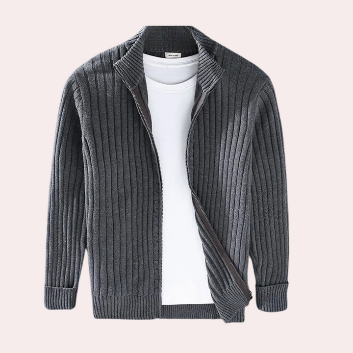 Janusz - Casual luxe gebreid herencardigan met rits