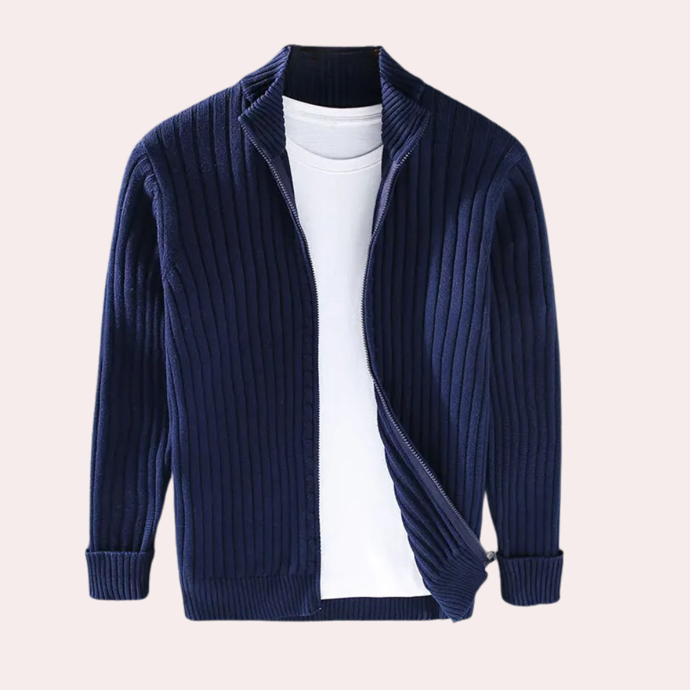 Janusz - Casual luxe gebreid herencardigan met rits