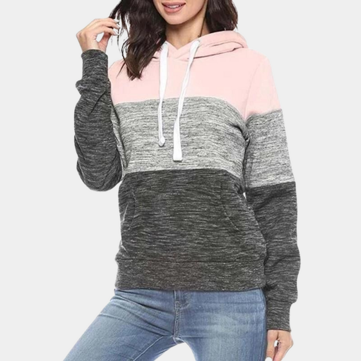 Siobhan - Driekleurige knusse hoodie voor dames