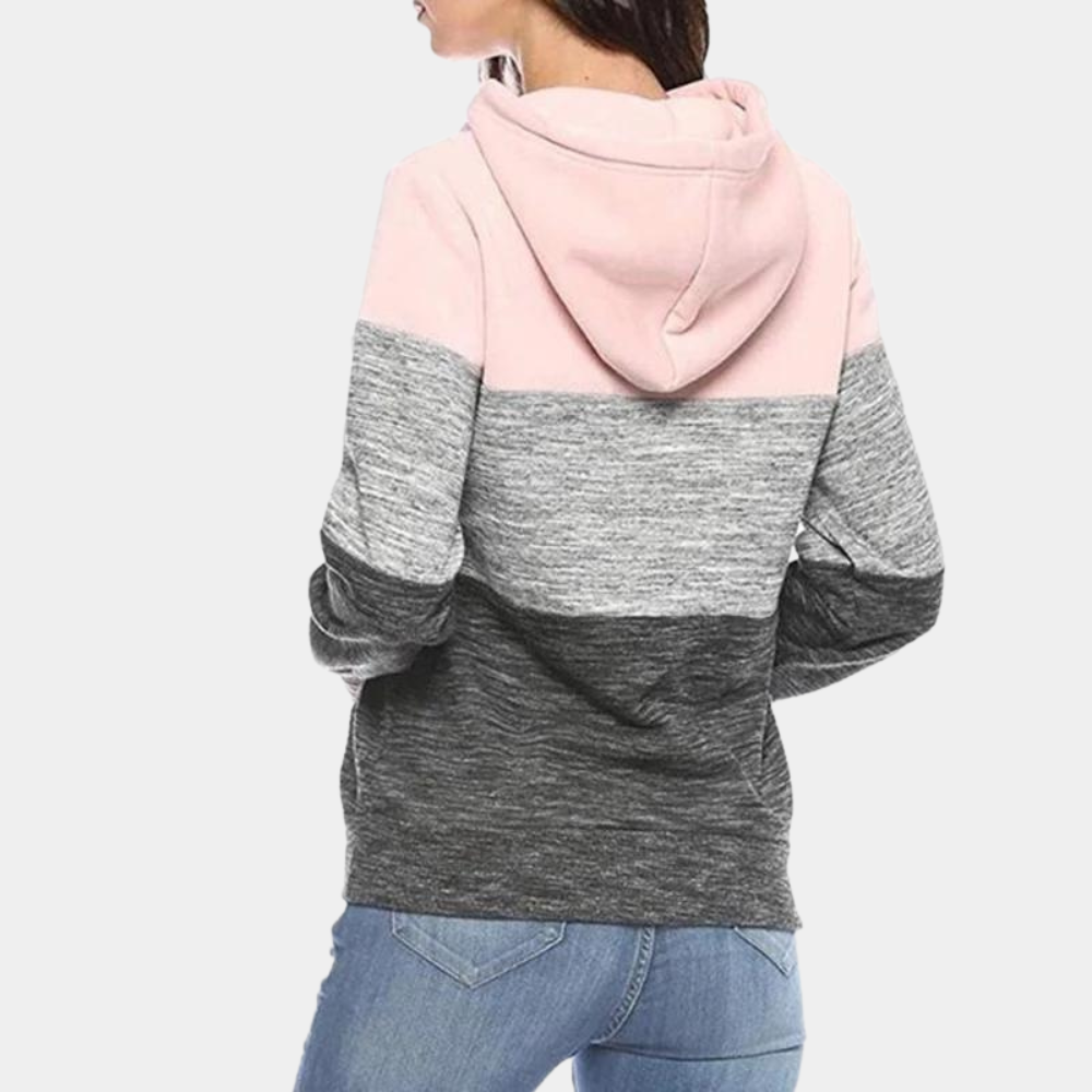 Siobhan - Driekleurige knusse hoodie voor dames