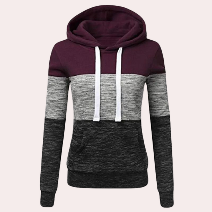 Siobhan - Driekleurige knusse hoodie voor dames