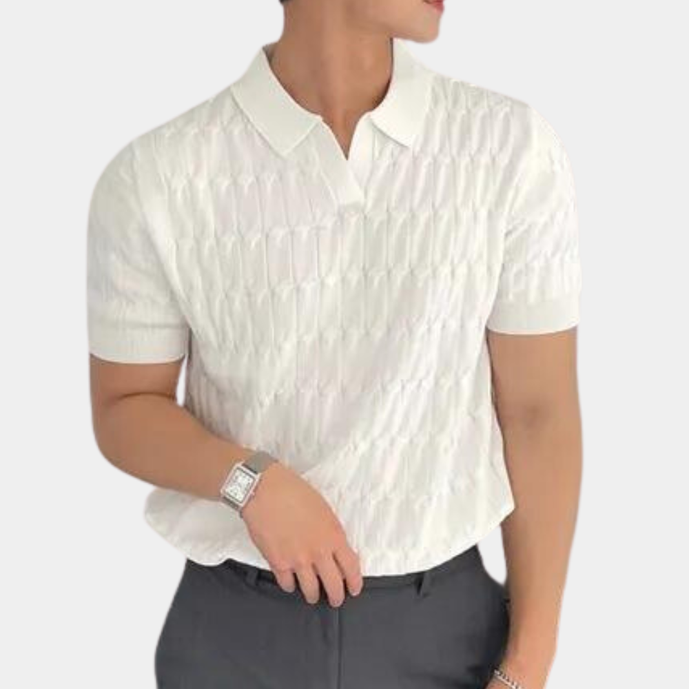 Sinan - Trendy gebreid poloshirt voor mannen