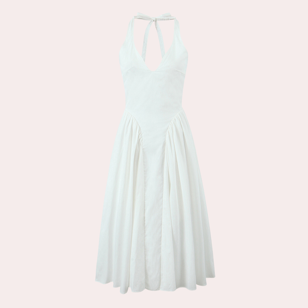 Mani - Elegante Mouwloze Halter Midi Jurk