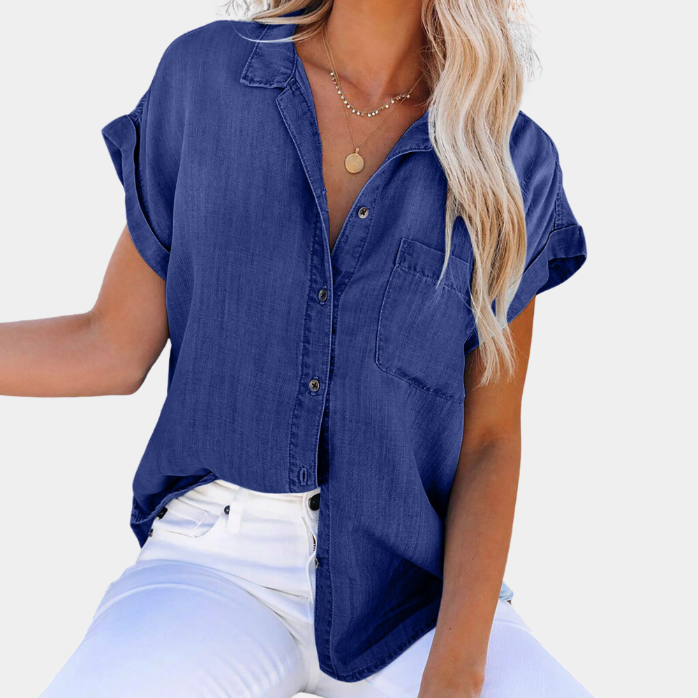 Shaloni - Moderne Casual Denim Blouse voor Vrouwen