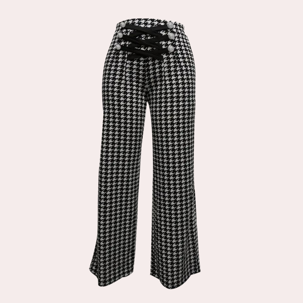 Zahara - Tijdloze Houndstooth broek voor dames