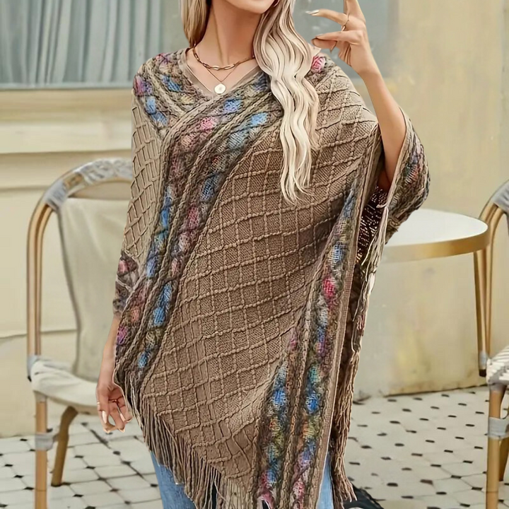 Zoi - Boho Poncho voor dames met trendy V-hals