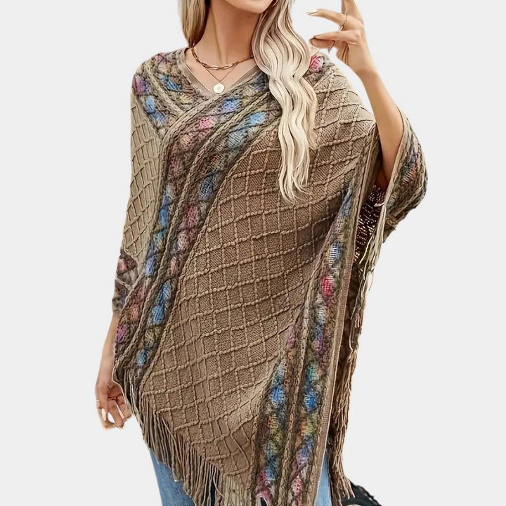 Zoi - Boho Poncho voor dames met trendy V-hals