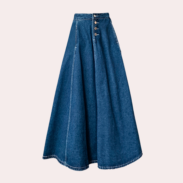 Polyxena - Tijdloze lange denim rok voor dames