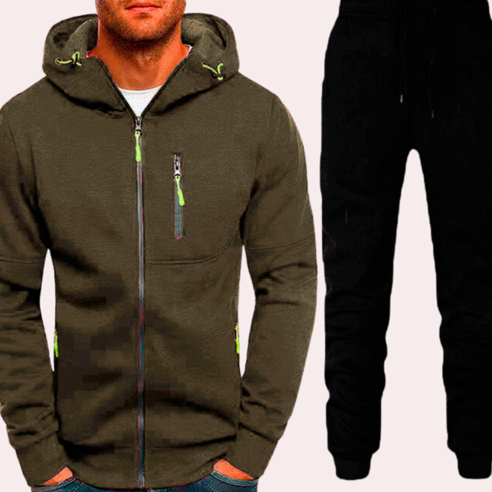 Plat - Casual herenset met hoodie en broek