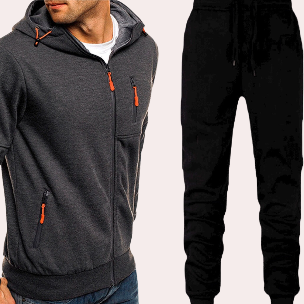 Plat - Casual herenset met hoodie en broek