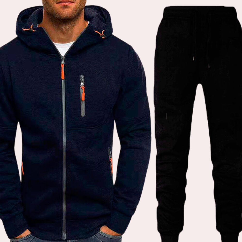 Plat - Casual herenset met hoodie en broek