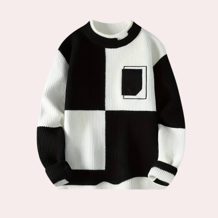 Agoston - Trendy Color Block Pullover voor Heren