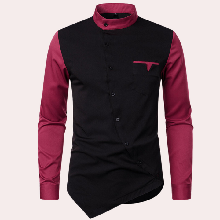 Istvan - Trendy Lange Mouwen Asymmetrisch Shirt