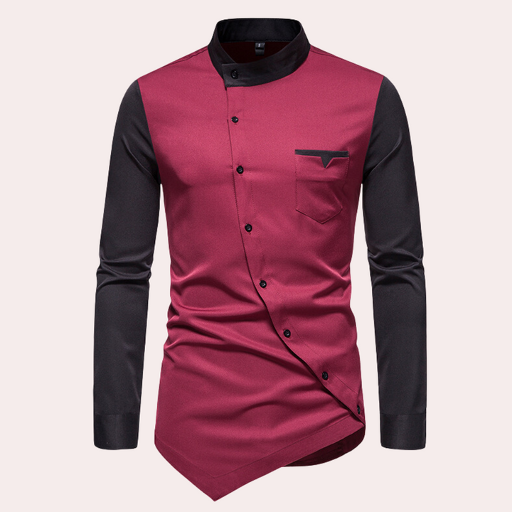 Istvan - Trendy Lange Mouwen Asymmetrisch Shirt