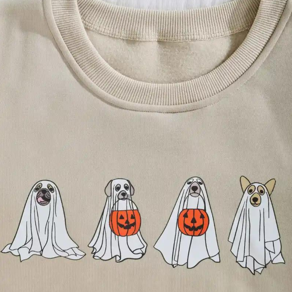 Kinga - Halloween Sweatshirt met Spookhond voor Dames