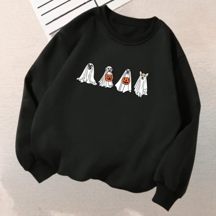 Kinga - Halloween Sweatshirt met Spookhond voor Dames