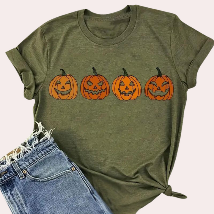 Maco - Trendy Halloween T-shirt Pompoen voor vrouwen