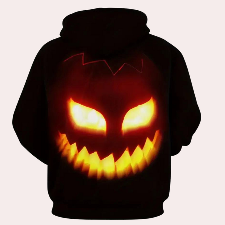 Marton - Stijlvolle Halloween pompoen print Hoodie voor heren