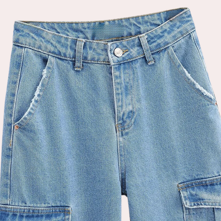 MAILANI - Stijlvolle Denim Cargo Broek voor Dames