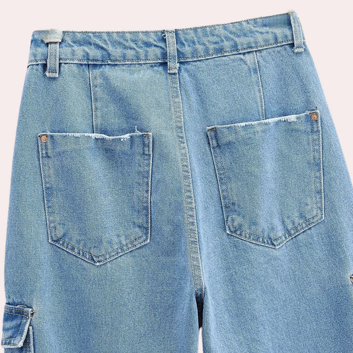 MAILANI - Stijlvolle Denim Cargo Broek voor Dames