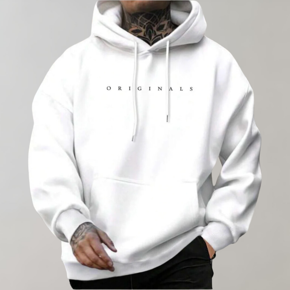 Witte hoodie met capuchon voor heren