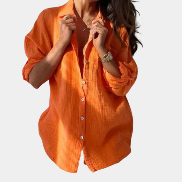 Oranje zomer blouse voor dames