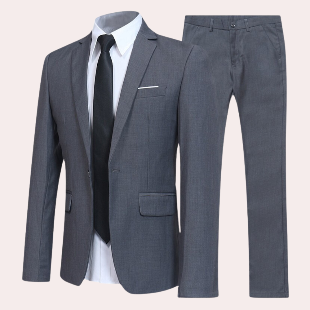 Grijs Heren pak slim fit