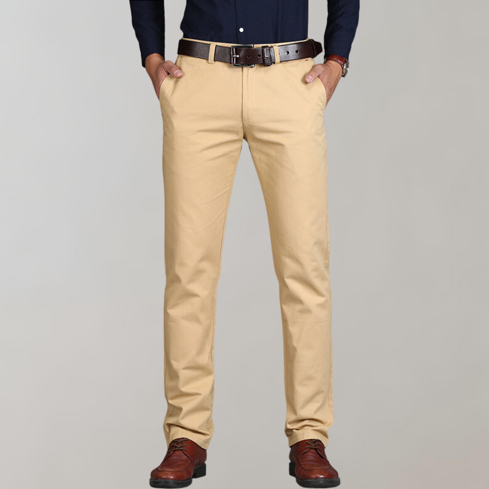 Rechte beige chino voor heren