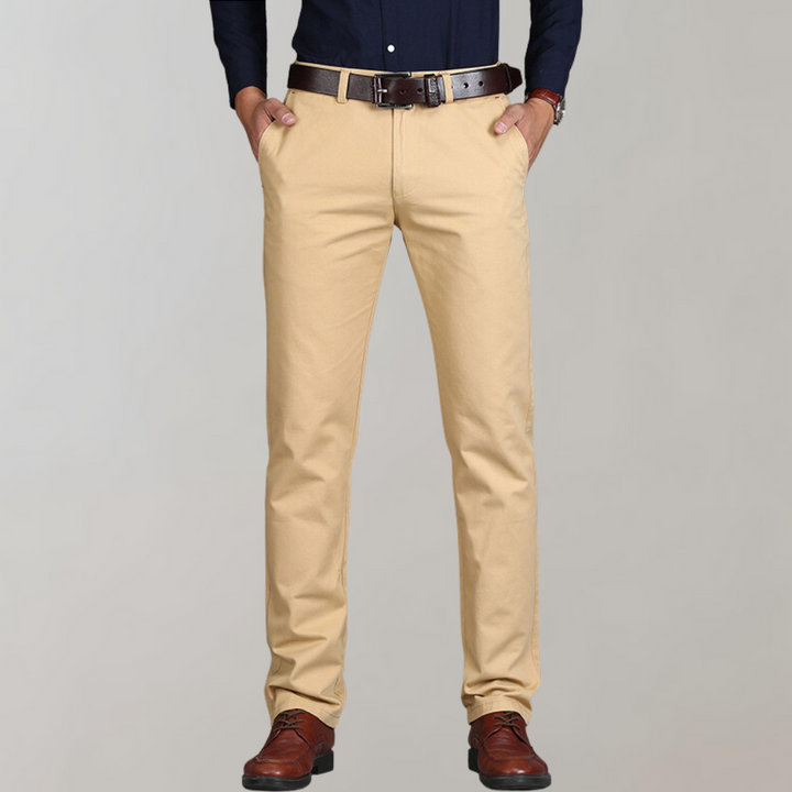 Rechte beige chino voor heren