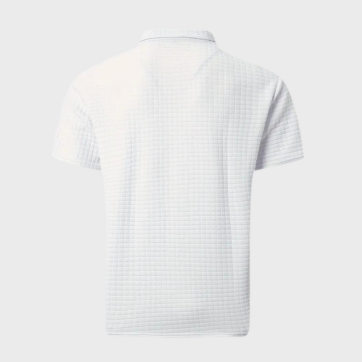 Achterkant witte polo shirt voor heren