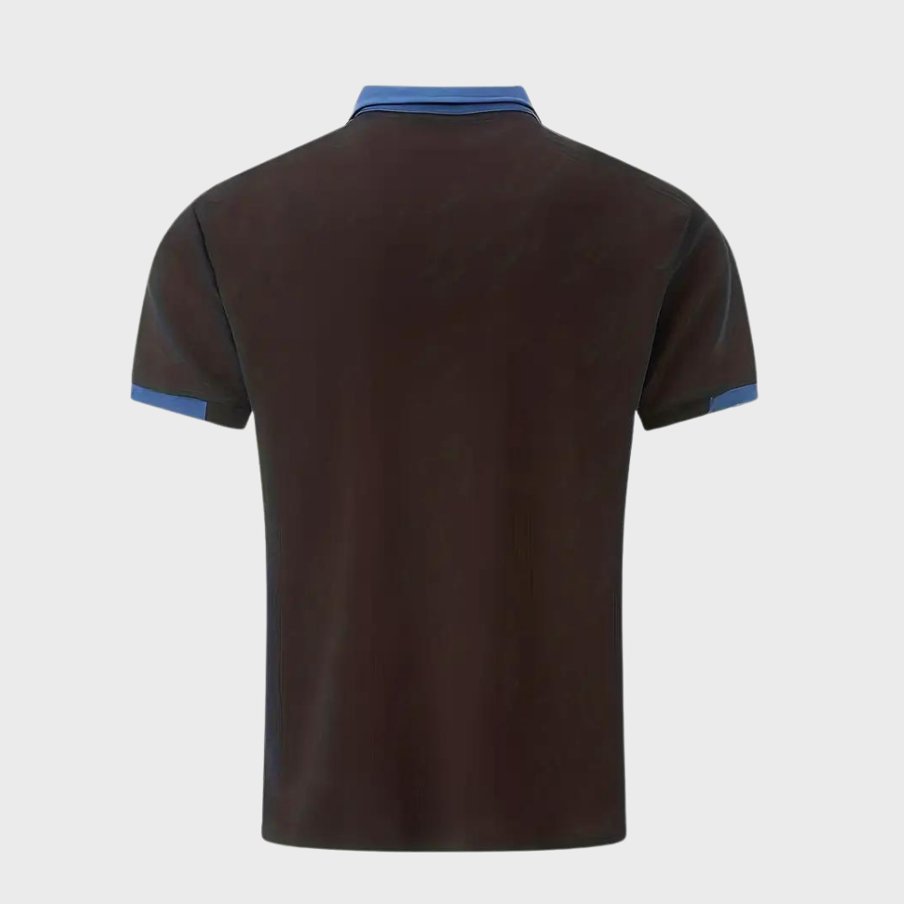 Achterkant bruine poloshirt voor heren